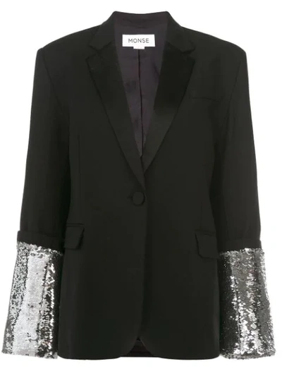 Monse Large Sequin Cuff Jacket In Black