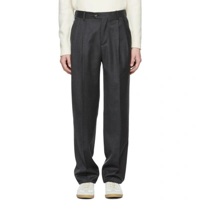 Editions Mr Editions M.r Grey Large High-waisted Paul Trousers In Slate Grey