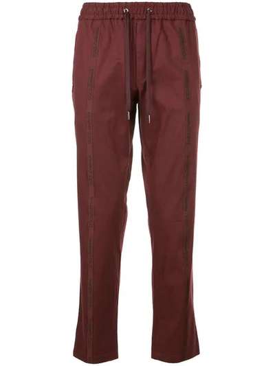 Dolce & Gabbana Drawstring Track Trousers In Red