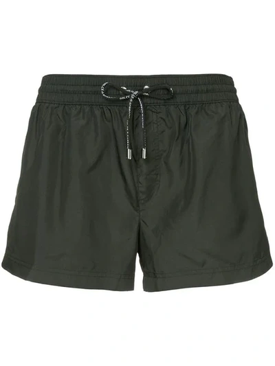 Dolce & Gabbana Drawstring Fitted Swim Shorts In Black