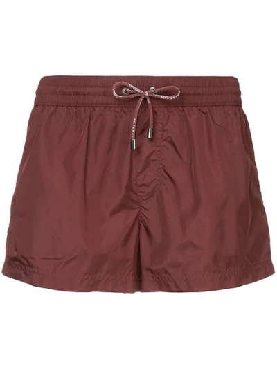 Dolce & Gabbana Drawstring Fitted Swim In Red
