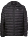 Arc'teryx Padded Hooded Jacket In Black