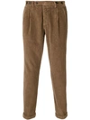 Berwich Corduroy Tapered Trousers - Brown