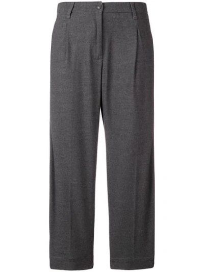 White Sand Side Stripe Trousers In Grey