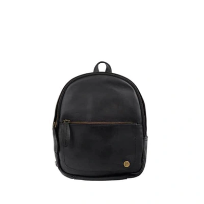 Mahi Leather Mini Backpack In Ebony Black Full Grain Leather