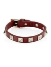 Valentino Garavani Rockstud Leather Bracelet In Red