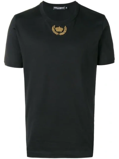 Dolce & Gabbana Crown Embellished T-shirt In Black