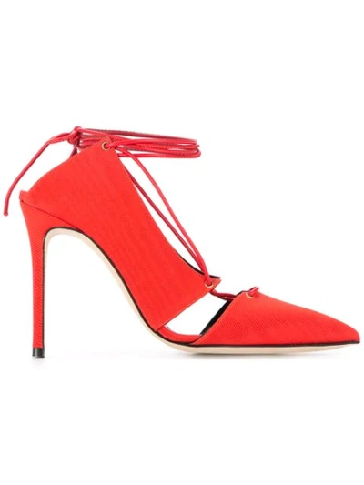 Marskinryyppy Tie Detail Pumps In Red