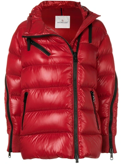 Moncler Liriope Puffer Jacket In Red
