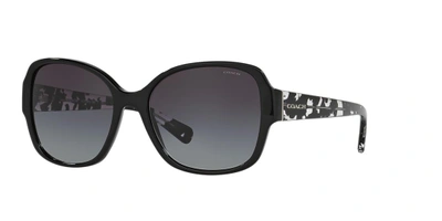 Coach Butterfly Sunglasses W/ Speckled Transparent Arms In Grey Gradient