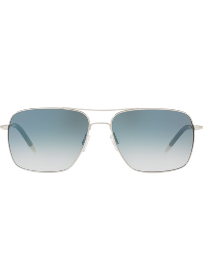 Oliver Peoples Clifton Ov1150s 50363f Navigator Sunglasses In Clear Gradient Blue Photocromic