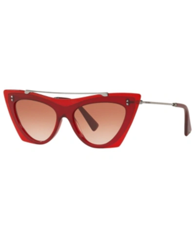 Valentino Sunglasses, Va4041 53 In Opal Pink/gradient Pink