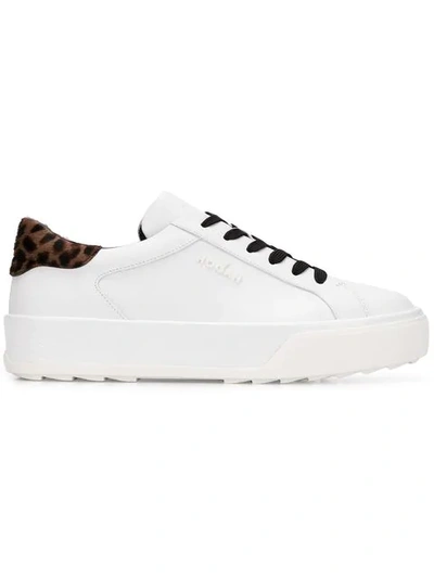 Hogan Leopard Low-cut Sneakers In White