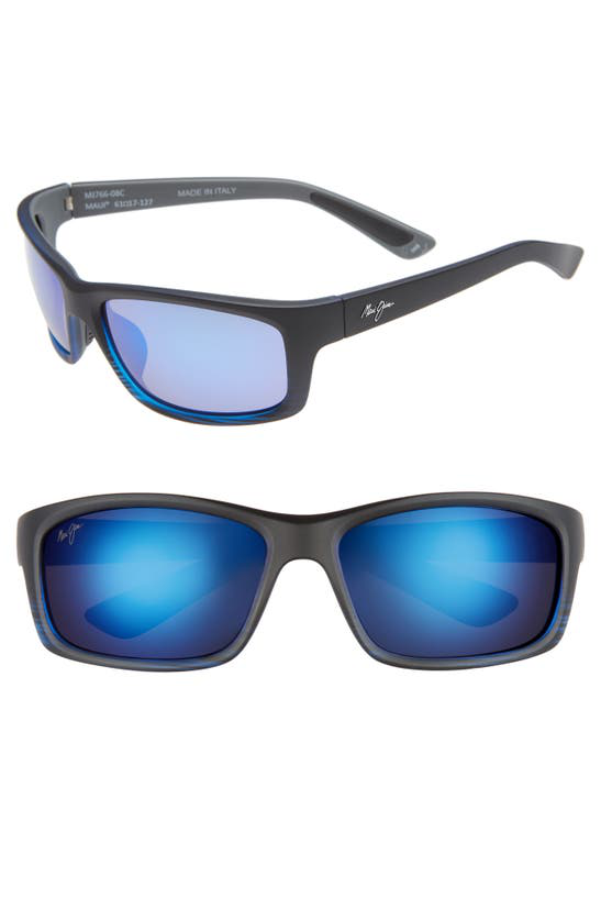 Maui Jim Kanaio Coast 61mm Polarizedplus2 Sunglasses In Matte/ Blue