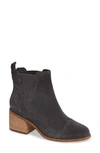 Toms Women's Esme Round Toe Suede Chelsea Booties In Dark Grey Suede