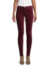 Ag Legging Velvet Skinny Jeans In Deep Currant