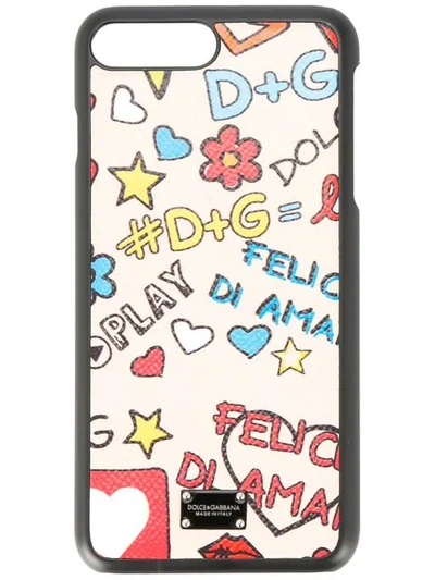 Dolce & Gabbana Printed Iphone 8 Plus Case In Multicolour
