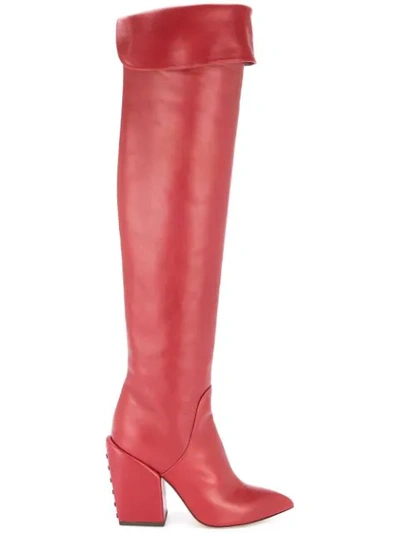 Petar Petrov Over The Knee Boots In Red