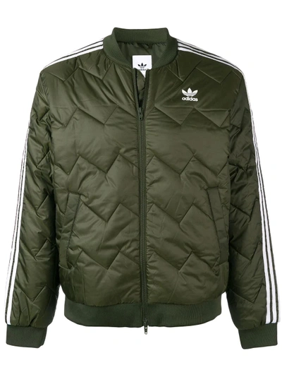 Adidas Originals Sst Quilted Bomber Jacket In Green | ModeSens