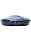 Maison Michel Metallic Beret In Blue