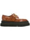 N°21 Buckled Brogue Platform Shoes In Brown