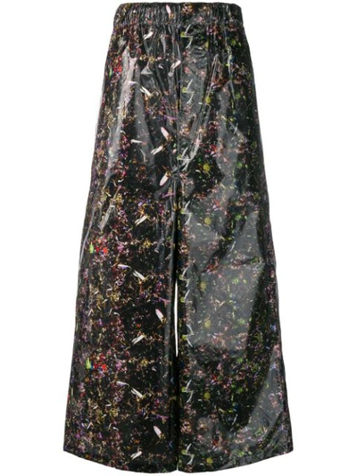 Anntian Floral Print Culottes - Black