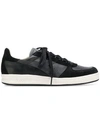Diadora Panelled Low Top Sneakers - Black