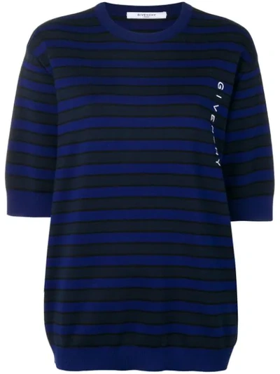 Givenchy Striped Knit T-shirt - Blue