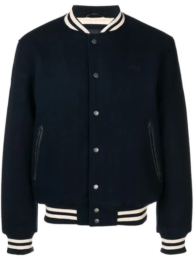 Schott Logo Patch Bomber In Blue