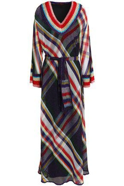 Missoni Woman Metallic Crochet-knit Kaftan Purple