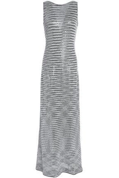 Missoni Woman Sequined Metallic Crochet-knit Maxi Dress Light Gray