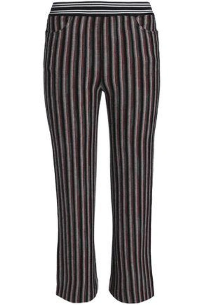 Missoni Woman Striped Wool-blend Straight-leg Pants Black