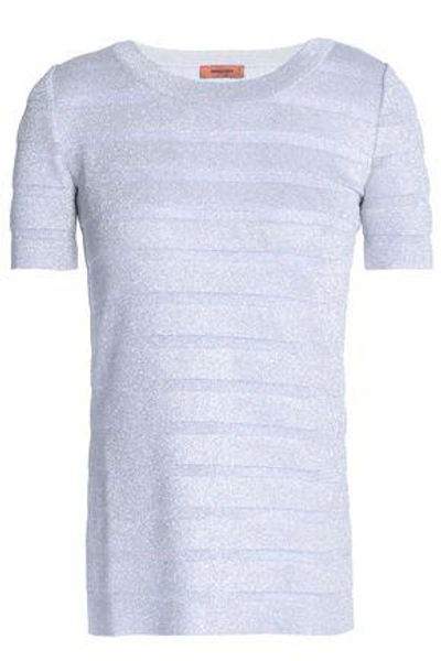 Missoni Woman Paneled Metallic Crochet-knit Top Silver