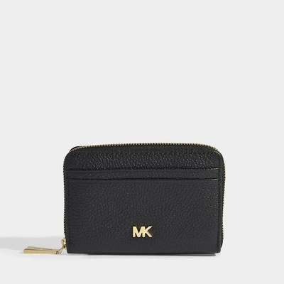 Michael Michael Kors | Money Pieces Zipped Around Coin Card Case In Black Calfskin