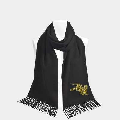 Kenzo | Jumping Tiger 50x210 Stole In Jumping Tiger Black Wool