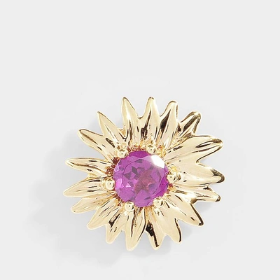 Aurelie Bidermann Floral Daisy Mono Earring In Pink