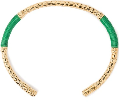 Aurelie Bidermann Soho Bracelet In Green In Yellow Gold / Emeralds