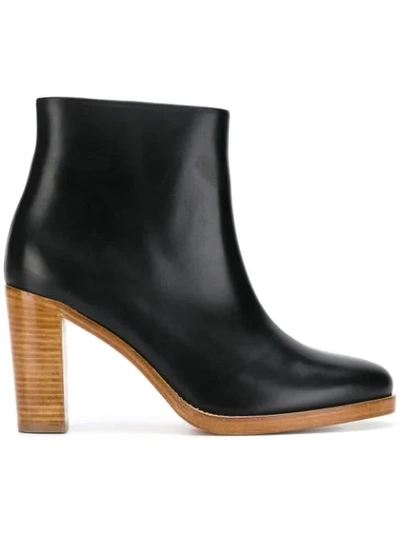 Apc Stacked Heel Ankle Boots In Black