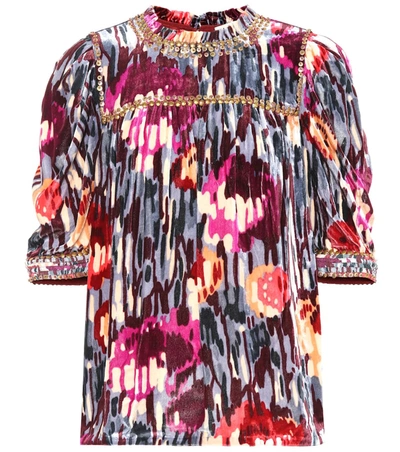 Ulla Johnson Valerie Embellished Silk-blend Top In Multicoloured