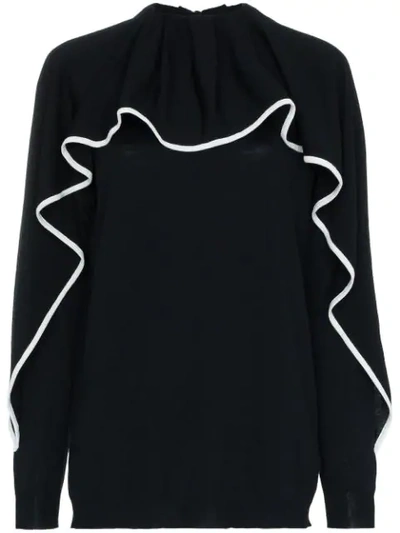Valentino Ruffled Jumper - Black In Black