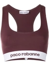 Rabanne Racer Back Logo Cropped Top In Red