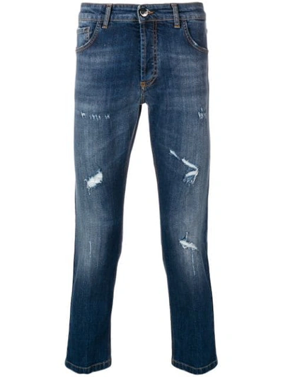 Entre Amis Ripped Slim-fit Jeans - Blue