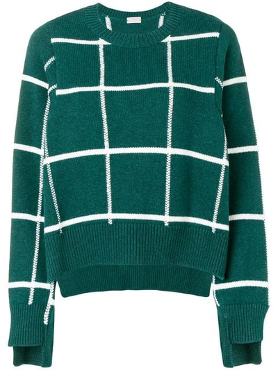 Mrz Grid Patterned Jumper In Green