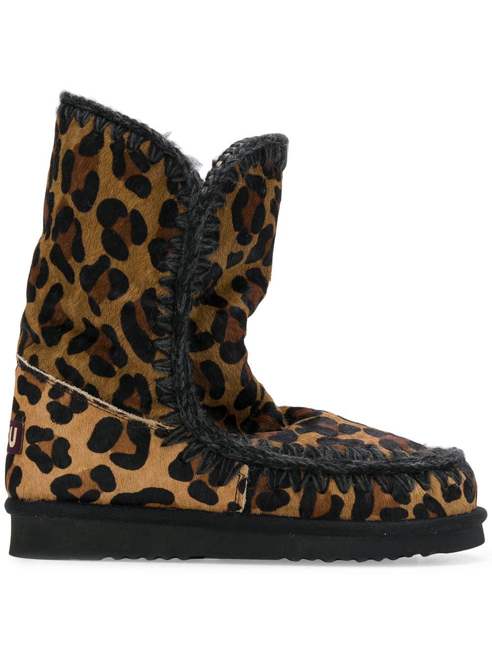mou leopard print boots