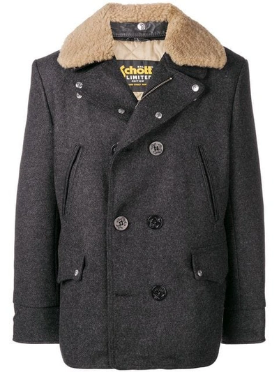 Schott Shearling Collar Jacket - Grey
