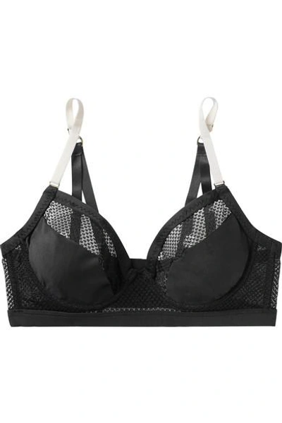 Stella Mccartney Alice Singing Stretch-jersey And Mesh Underwired Triangle Bra In Black