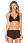 Only Hearts So Fine With Lace Racer Back Bralette In Black