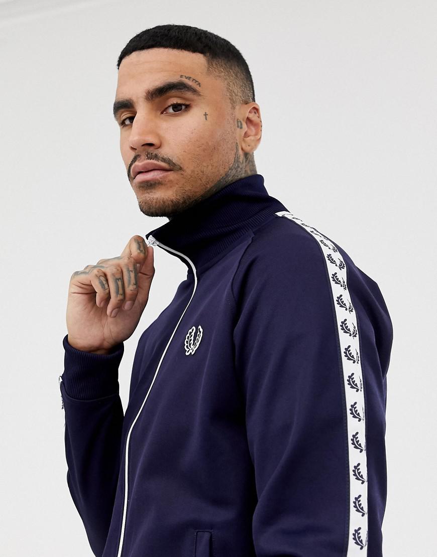 Fred Perry Sports Authentic Taped Track Jacket In Navy - Navy | ModeSens