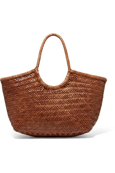 Dragon Diffusion Nantucket Large Woven Leather Tote In Tan