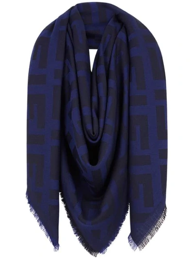 Fendi Ff Motif Shawl In Blue